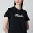 Marineblaues T-Shirt mit Logo-Stickerei