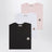 Set di tre T-shirt in jersey di cotone con patch