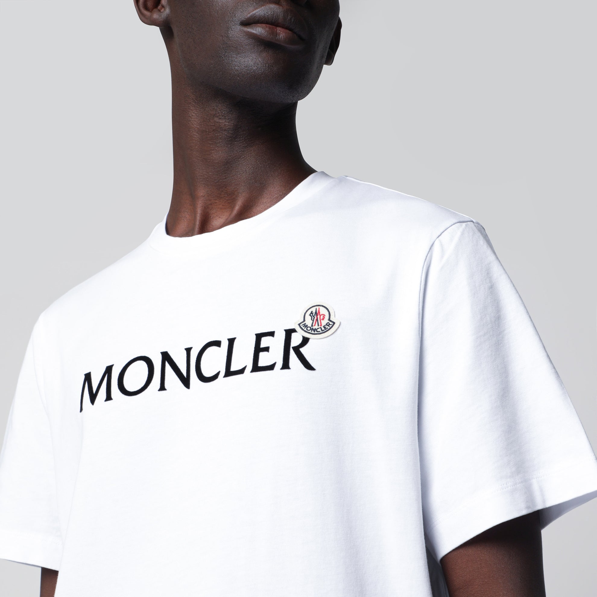 T-shirt blanc en jersey de coton avec imprimé logo