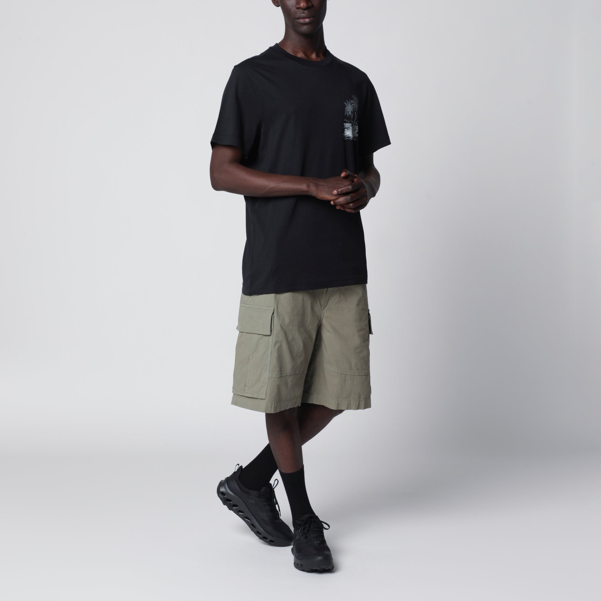 T-shirt blu navy con stampa logo
