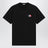 Black cotton T-shirt with embroidered tricolor logo