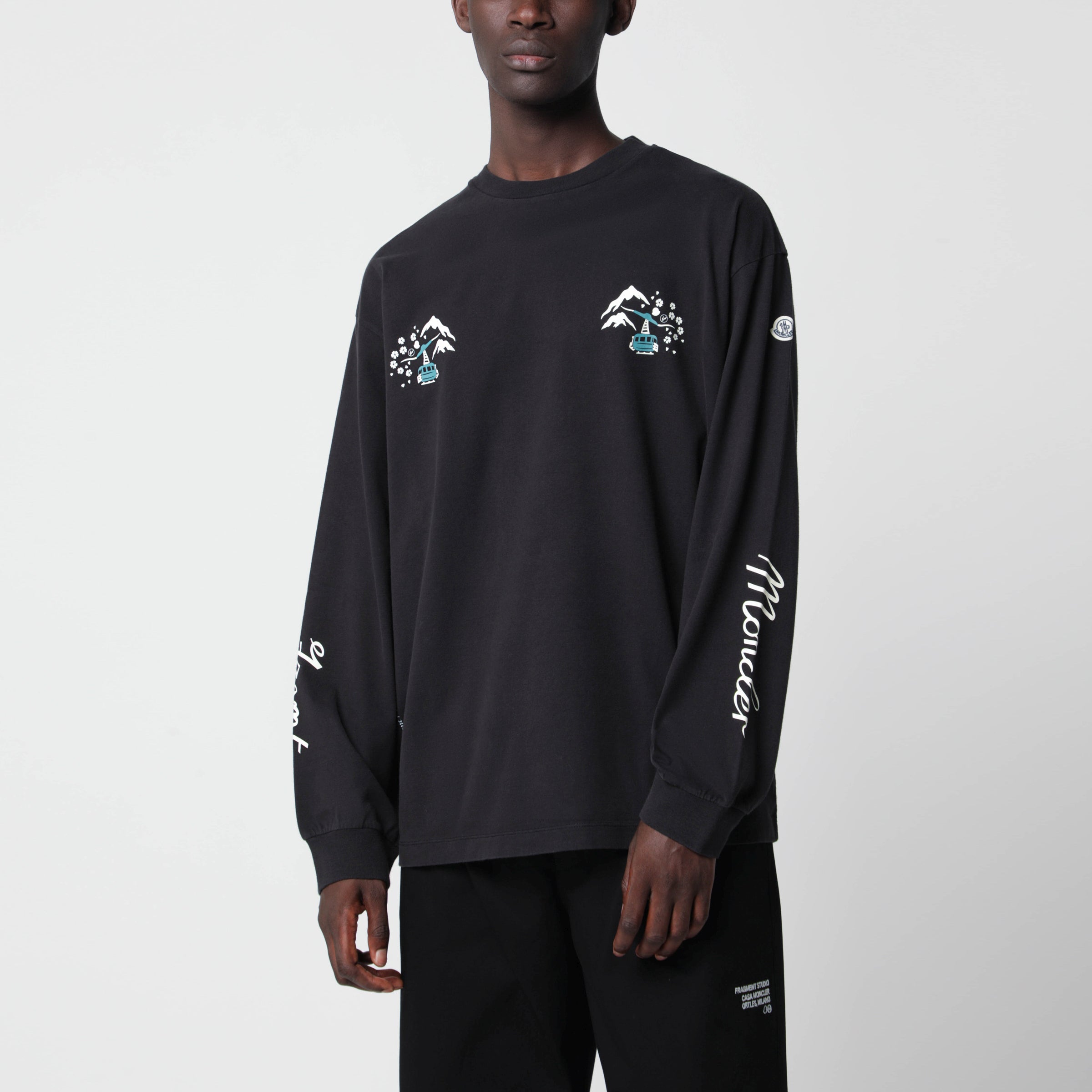 Moncler X FRGMT Black long-sleeved cotton T-shirt | TheDoubleF