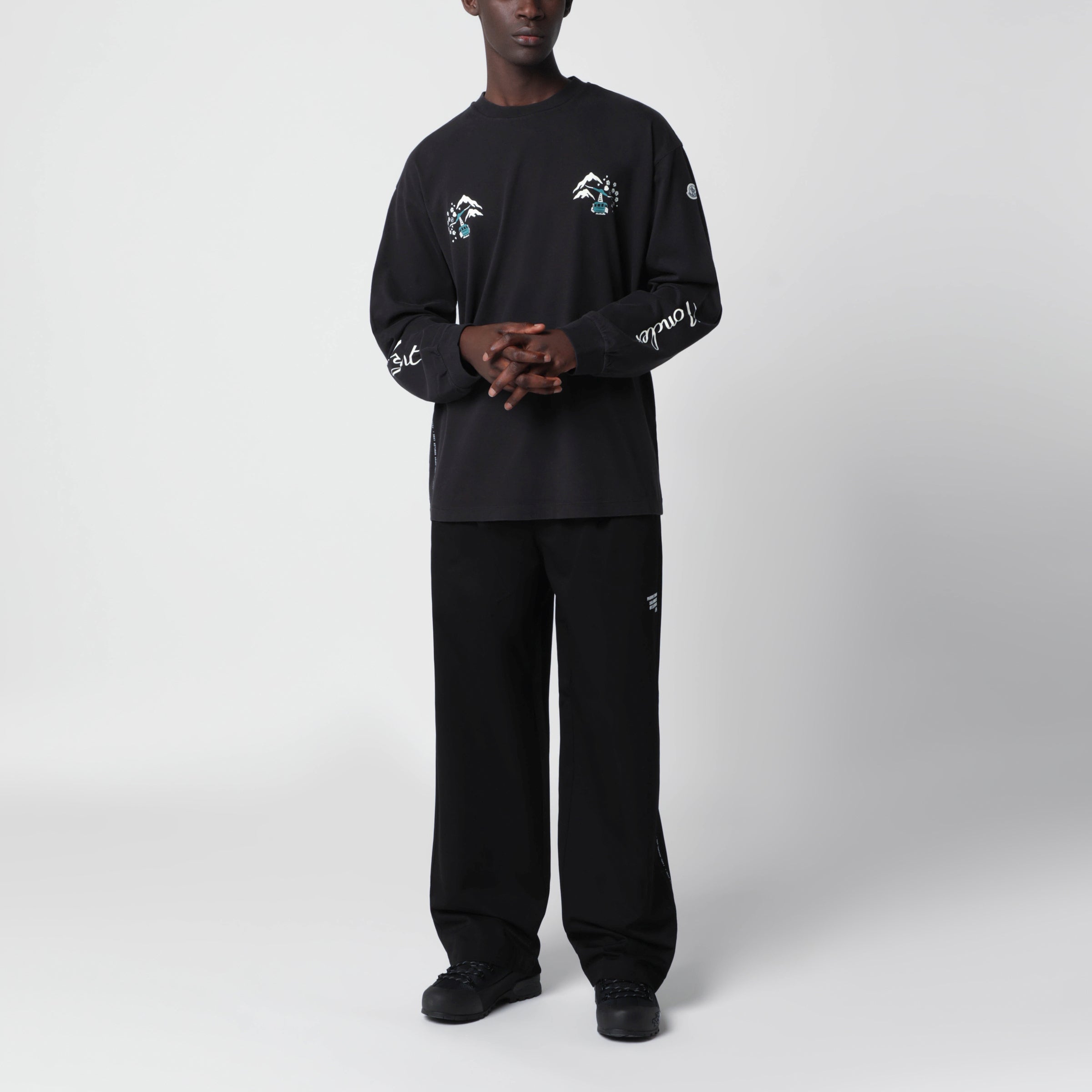 Moncler X FRGMT Black long-sleeved cotton T-shirt | TheDoubleF