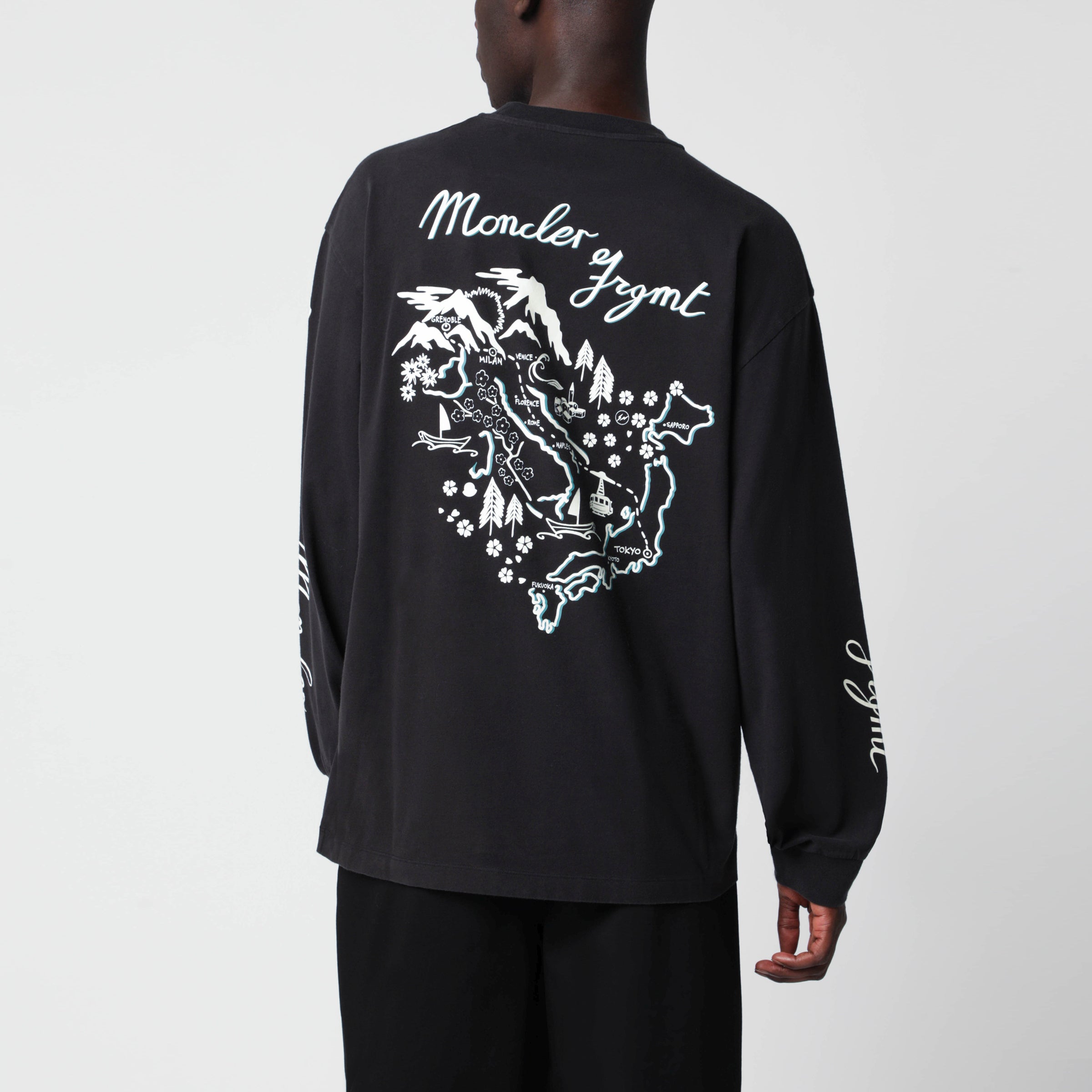 Moncler X FRGMT Black long-sleeved cotton T-shirt | TheDoubleF