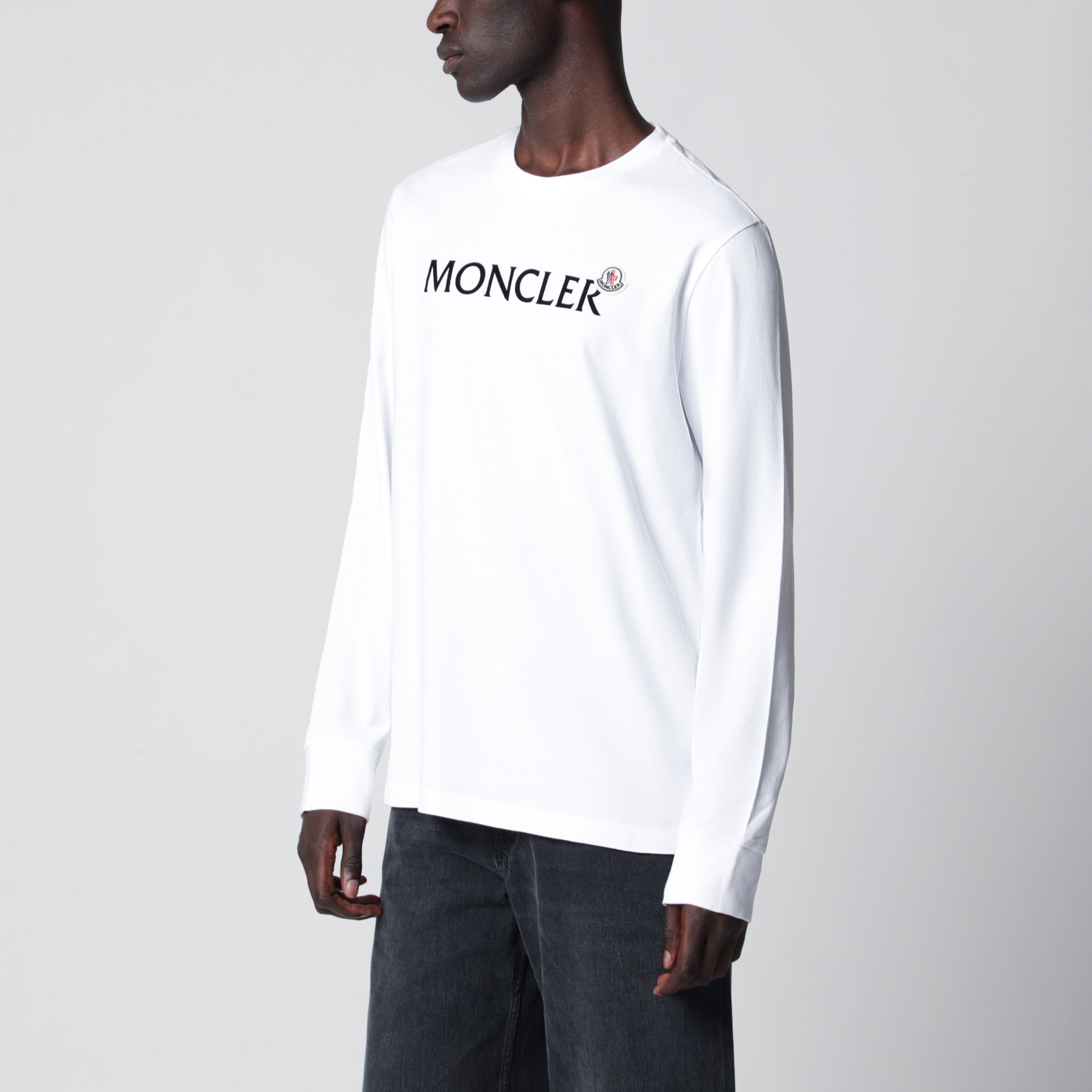 T-shirt a maniche lunghe bianca con logo
