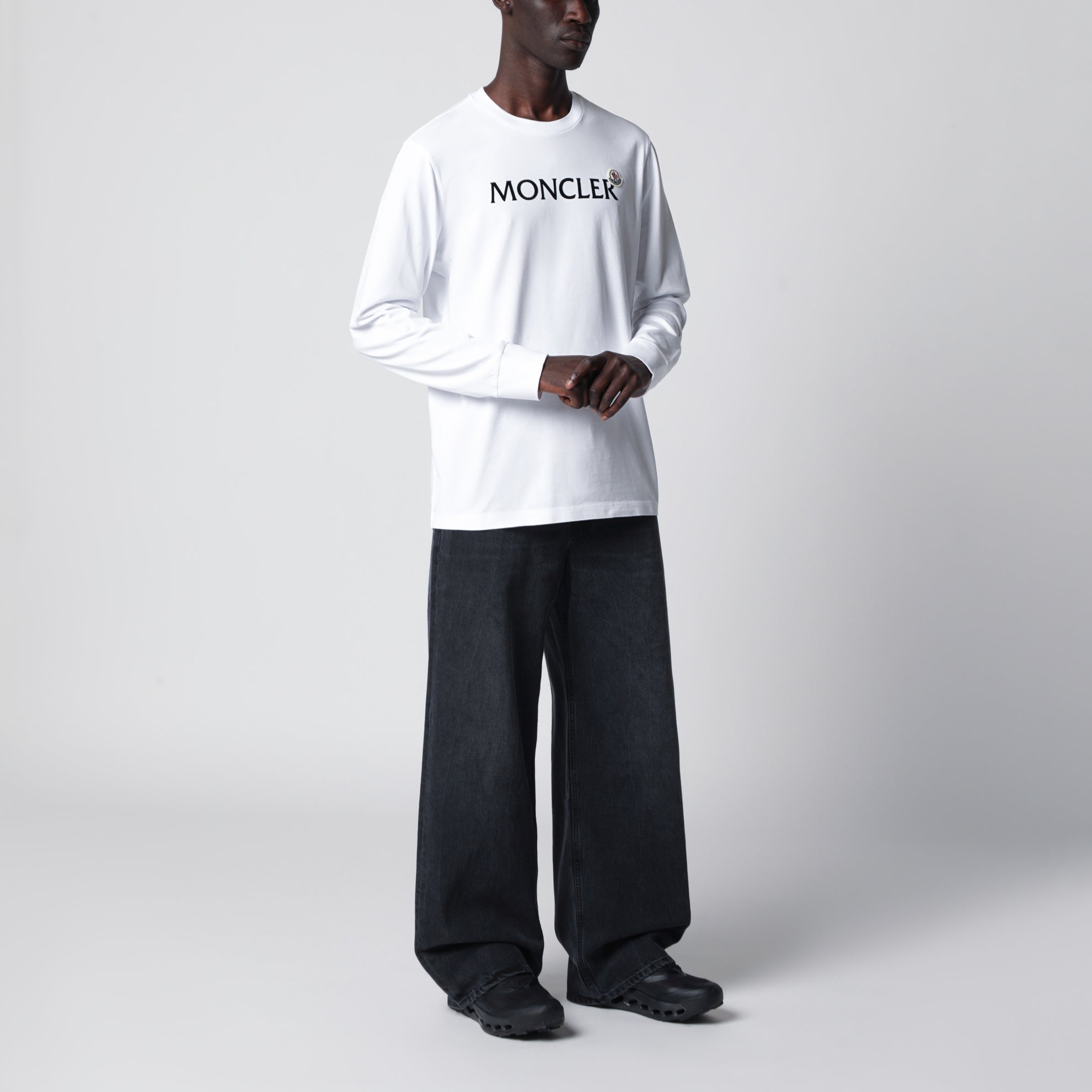 T-shirt a maniche lunghe bianca con logo
