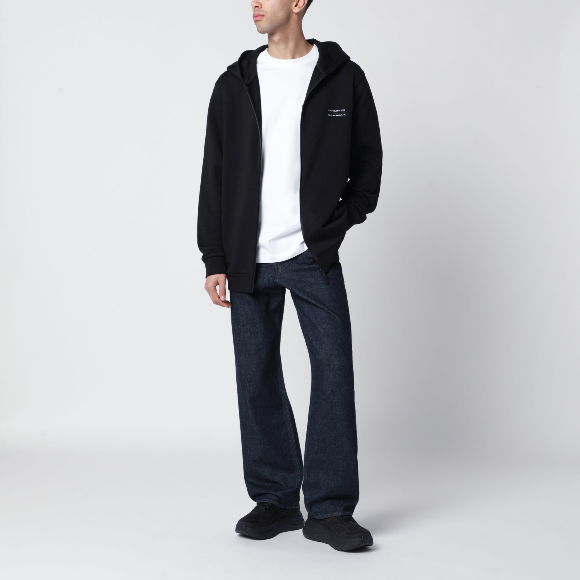 Hoodie aus Baumwoll-Jersey mit Logo und Reißverschluss