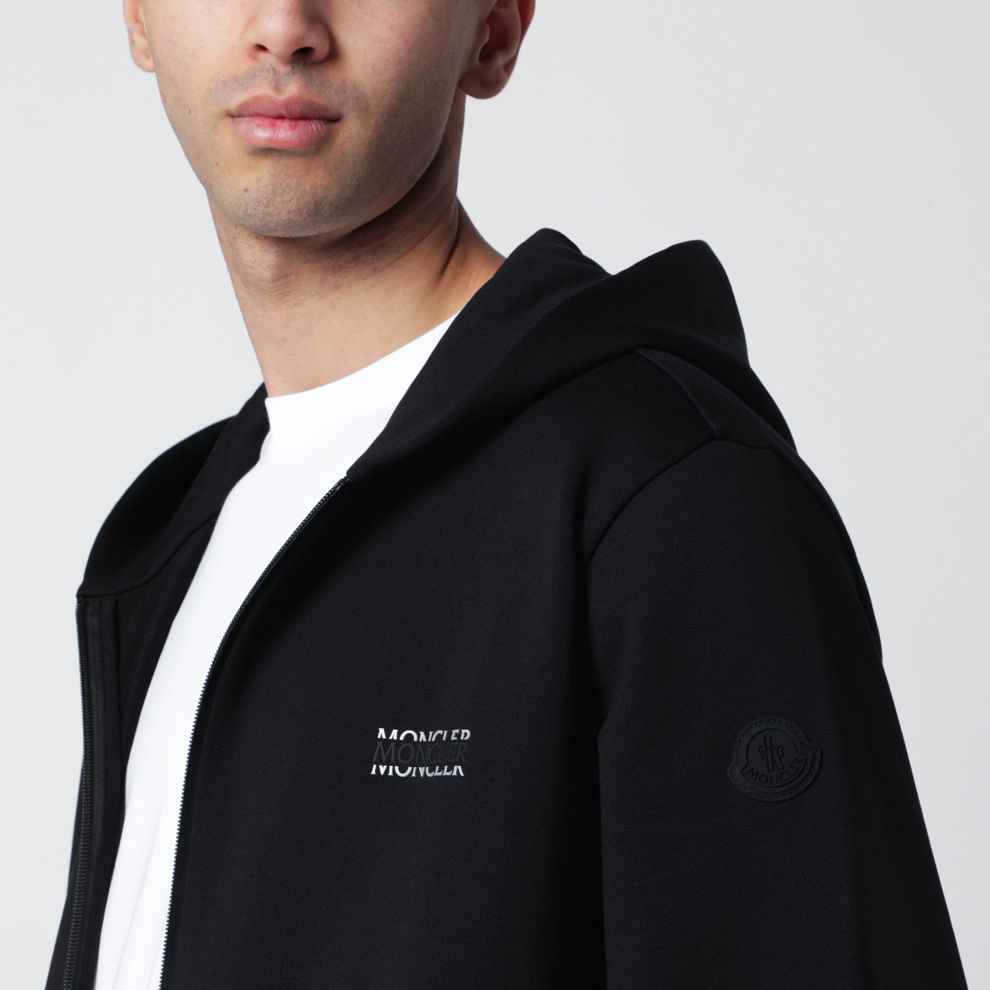 Hoodie aus Baumwoll-Jersey mit Logo und Reißverschluss