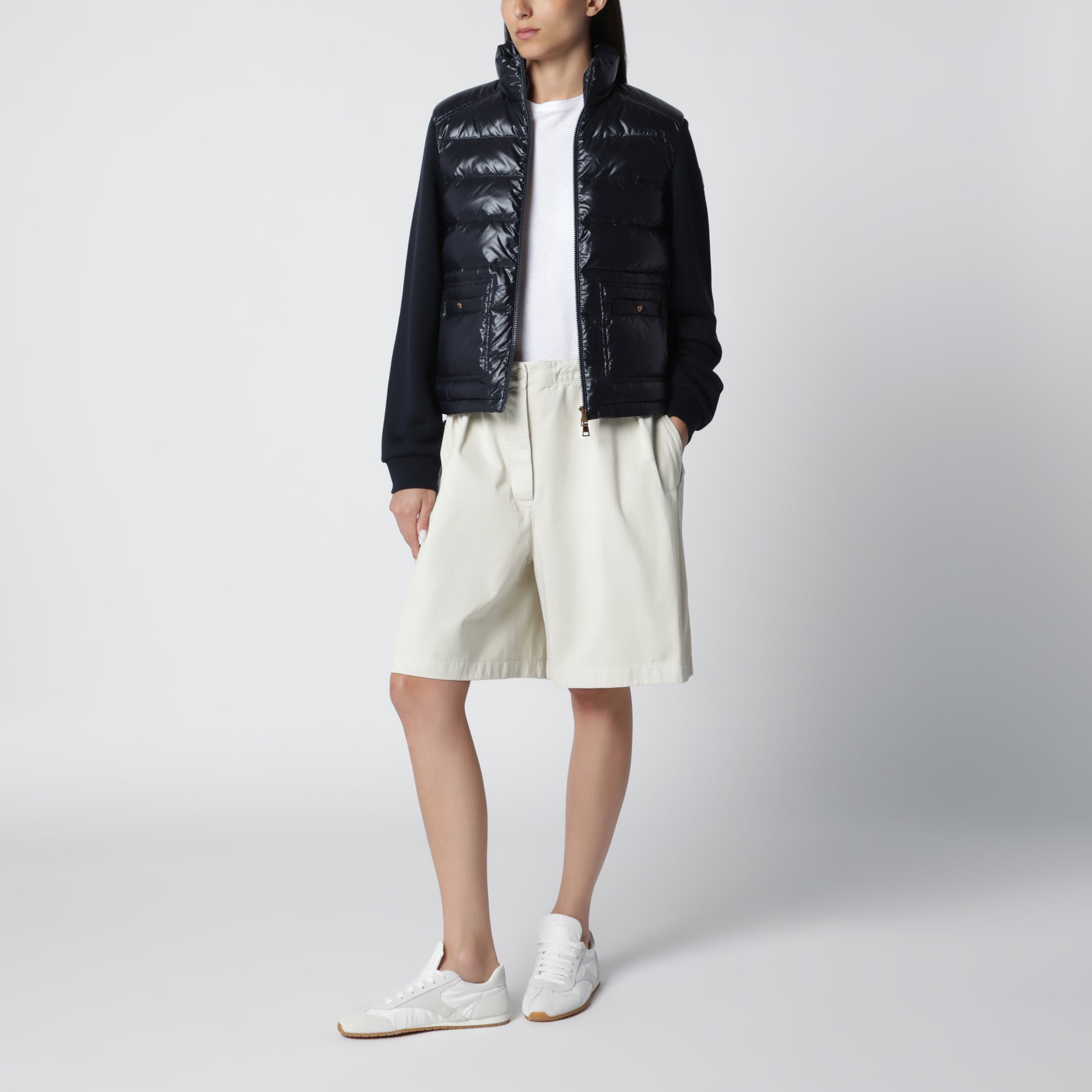 Navy Padded Zip-Up Sweatshirt
