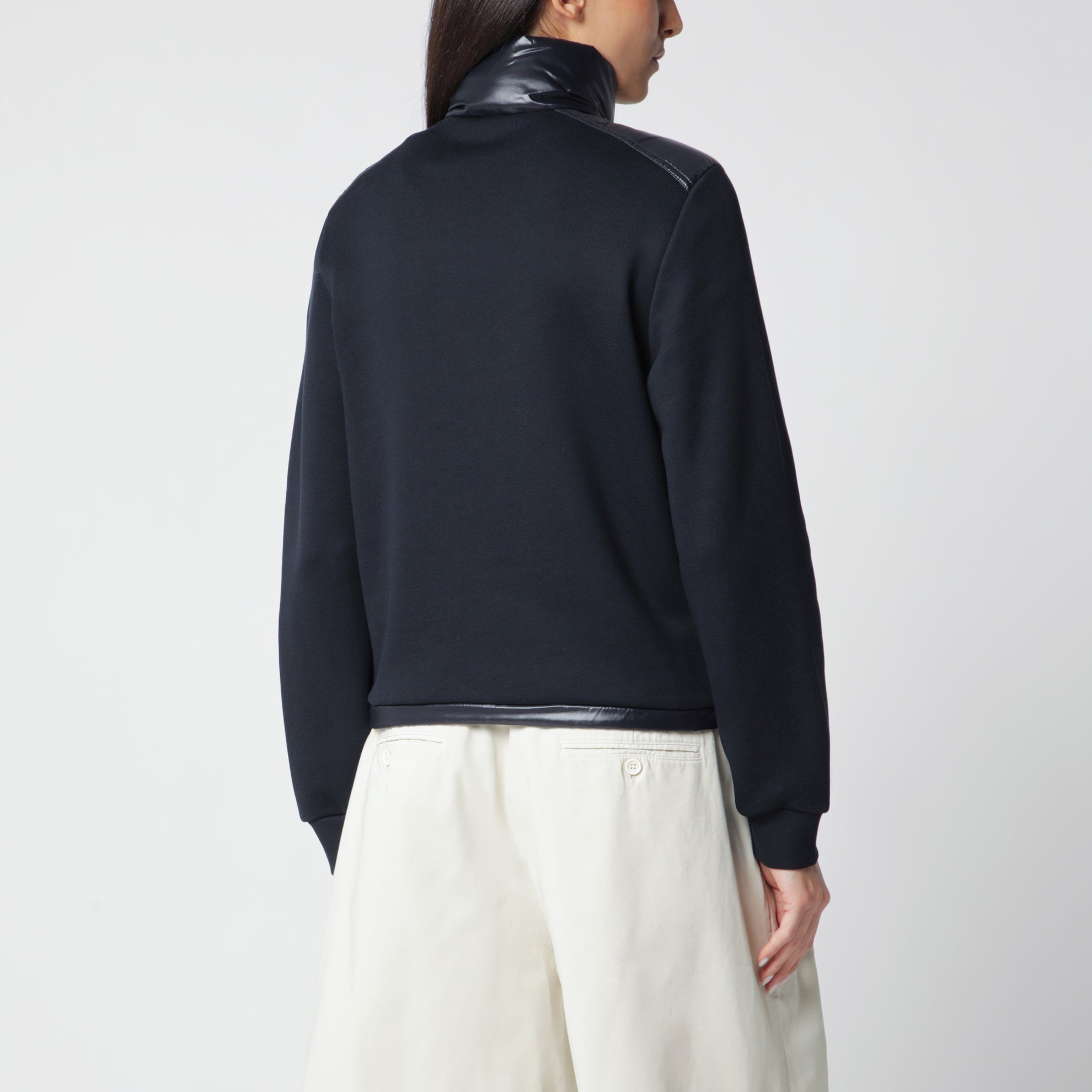 Navy Padded Zip-Up Sweatshirt