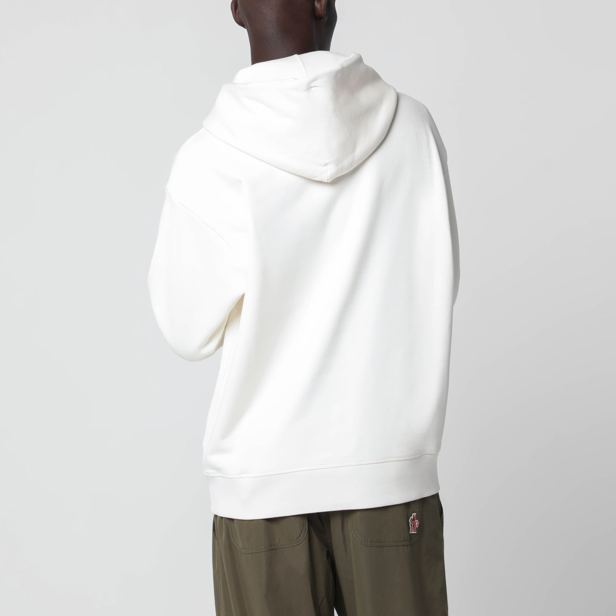 White cotton hooded sweatshirt with coordinates