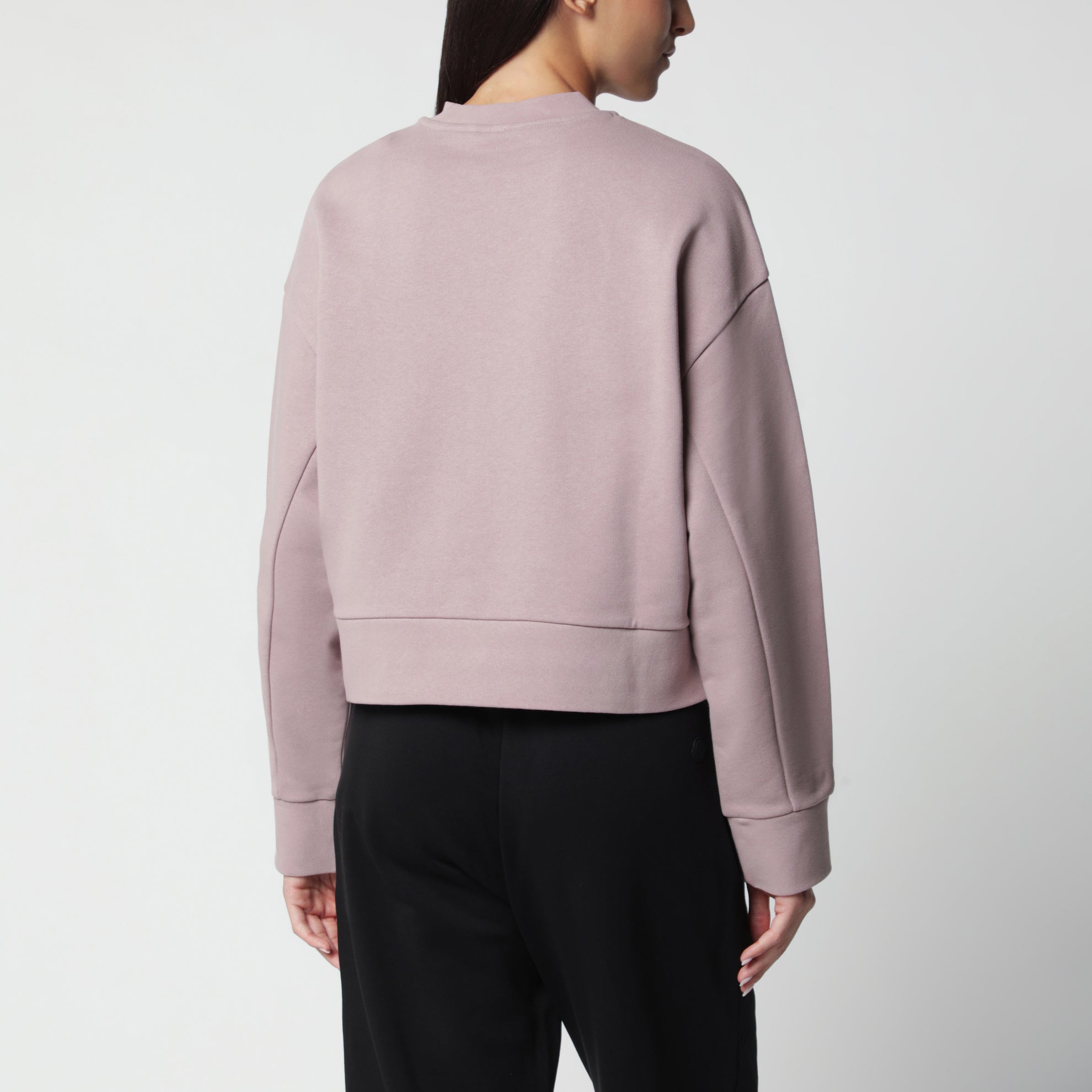 Rosa Baumwoll-Sweatshirt mit gesticktem Logo