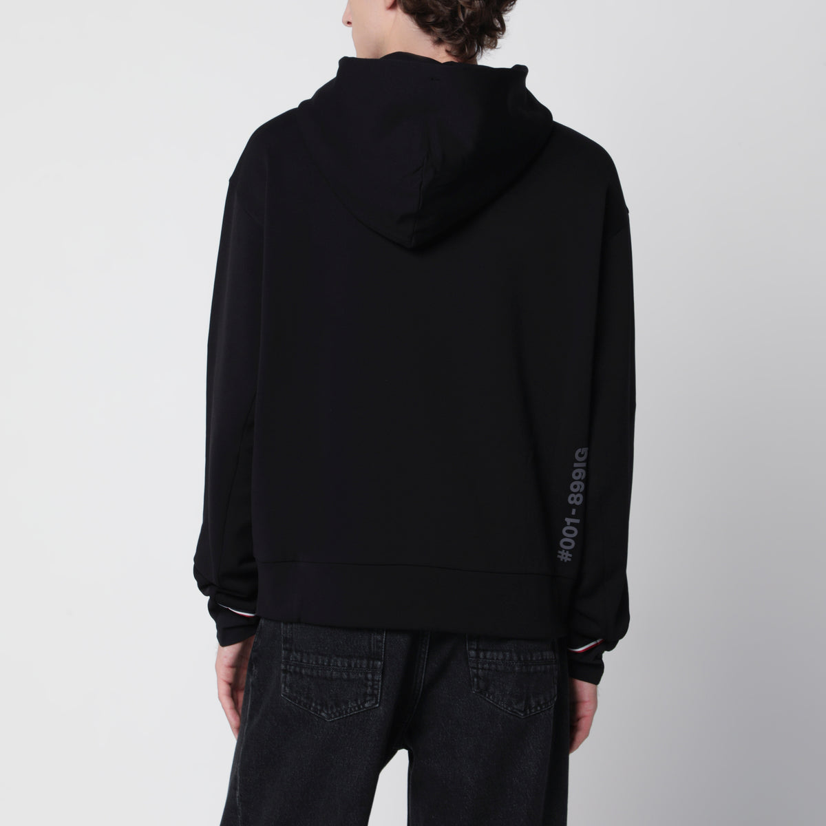 Schwarzer Cardigan mit Reißverschluss aus Polartec