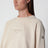 Felpa beige chiara con ricamo logo