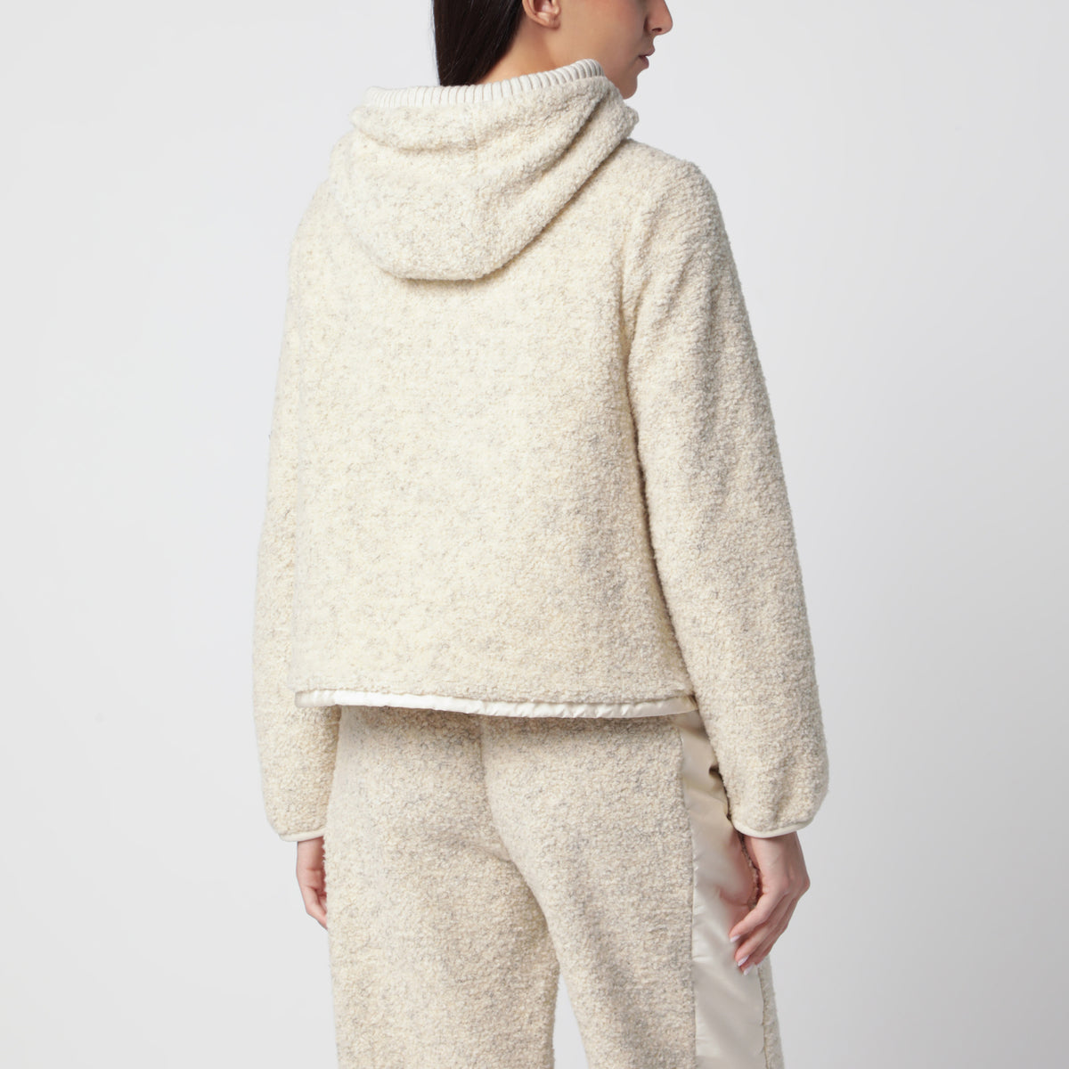 Felpa con zip Teddy avorio