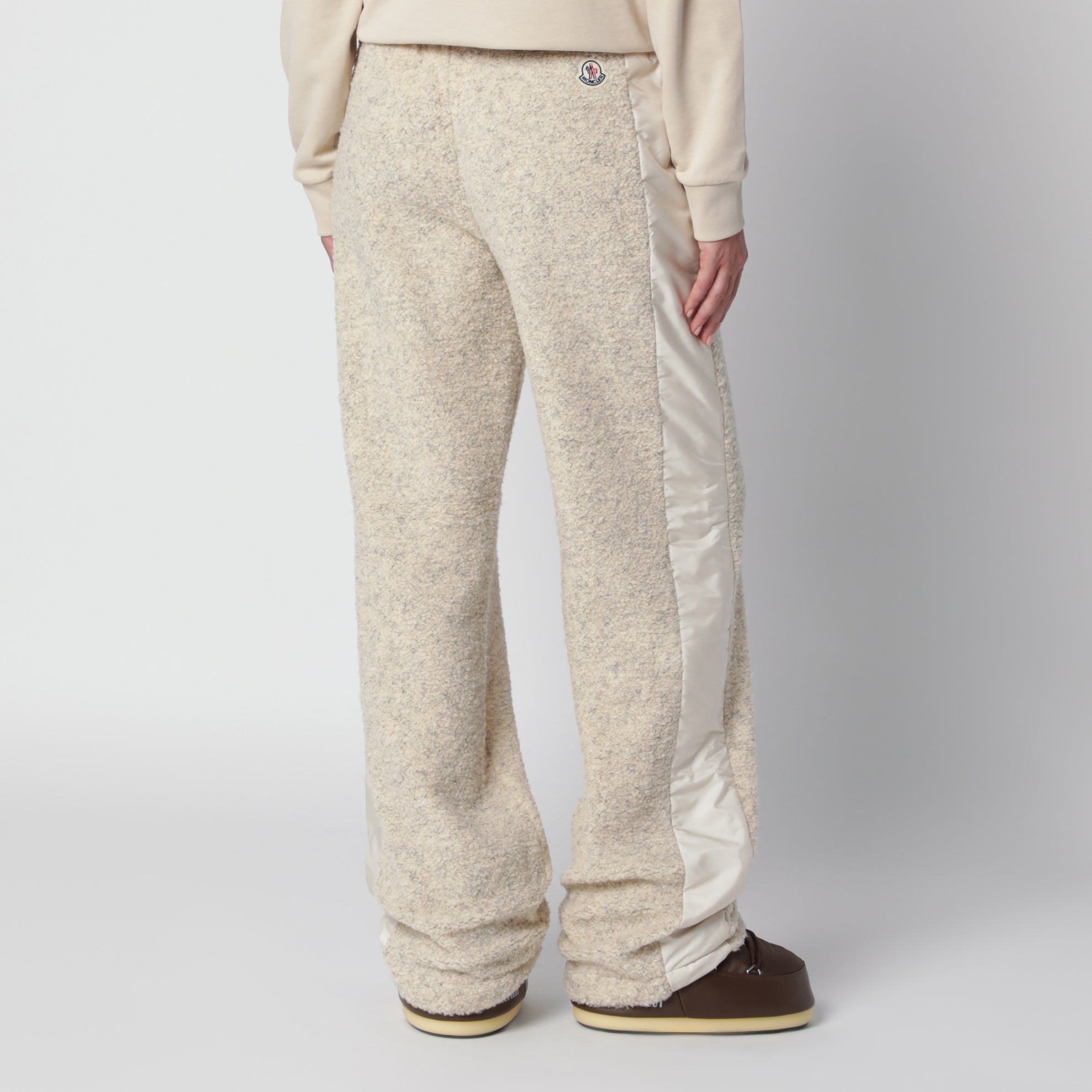 Ivory bouclé trousers