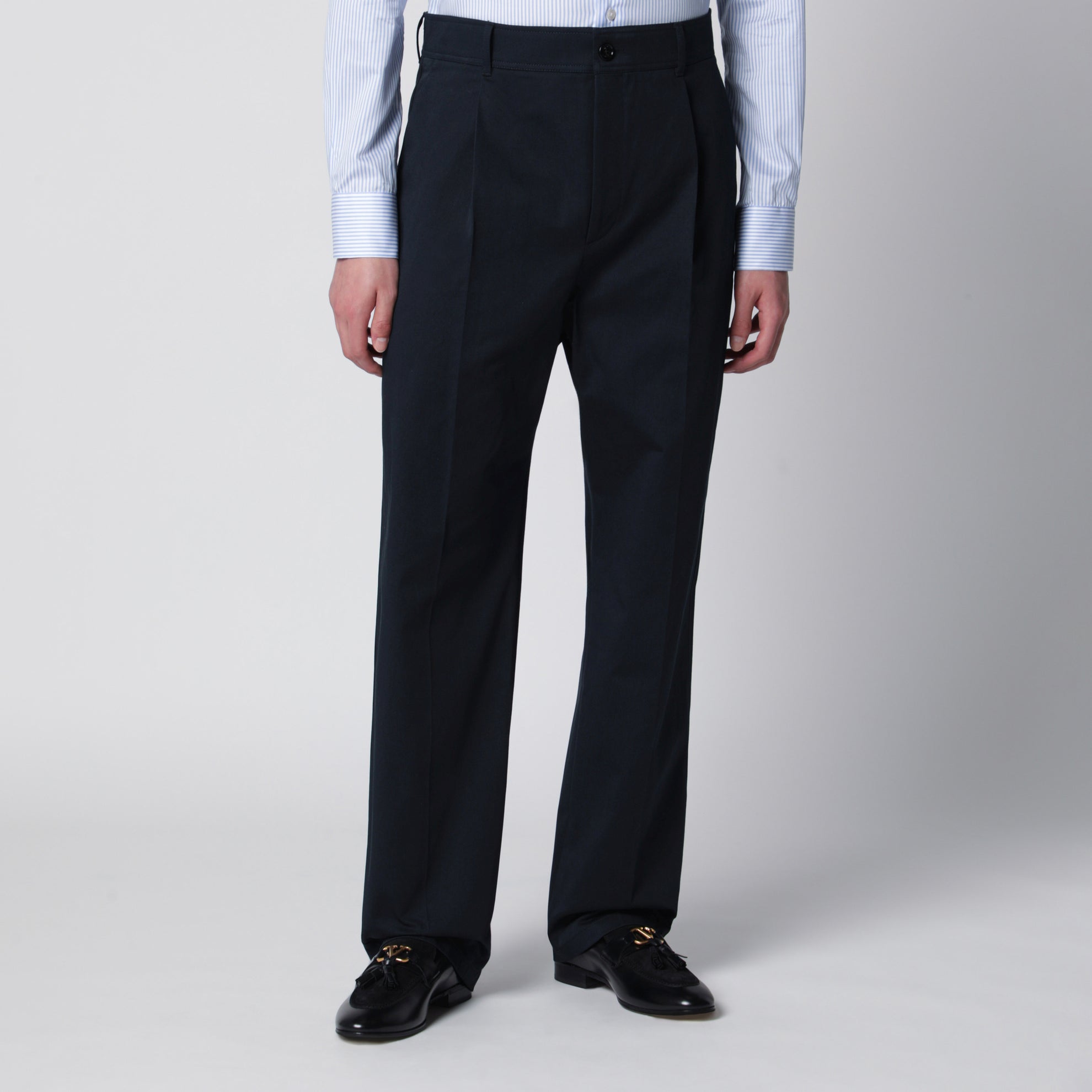 Navy blue cotton trousers