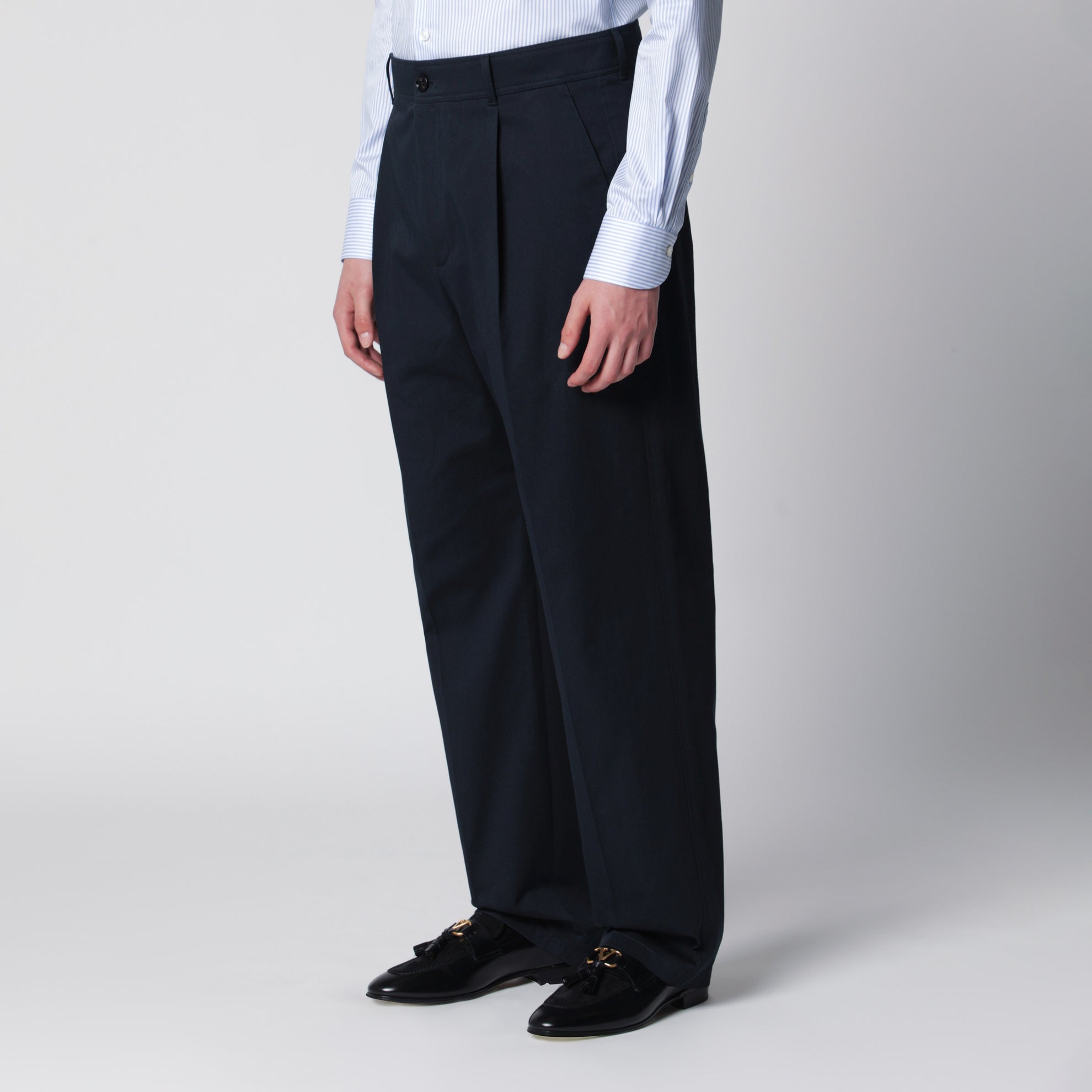 Navy blue cotton trousers