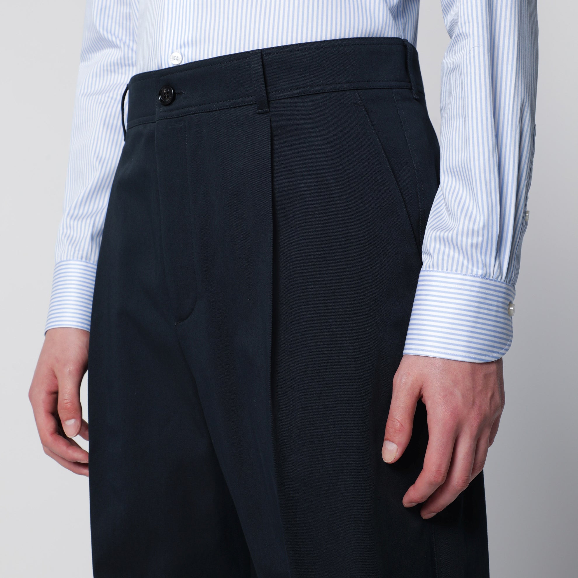 Navy blue cotton trousers