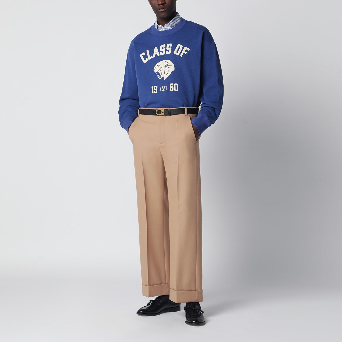 Sweat bleu avec imprimé Panther