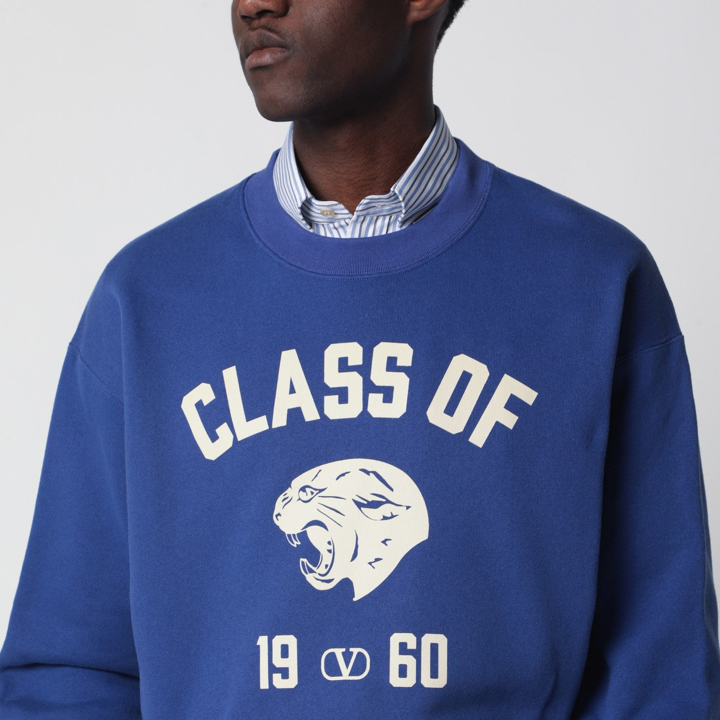 Sweat bleu avec imprimé Panther