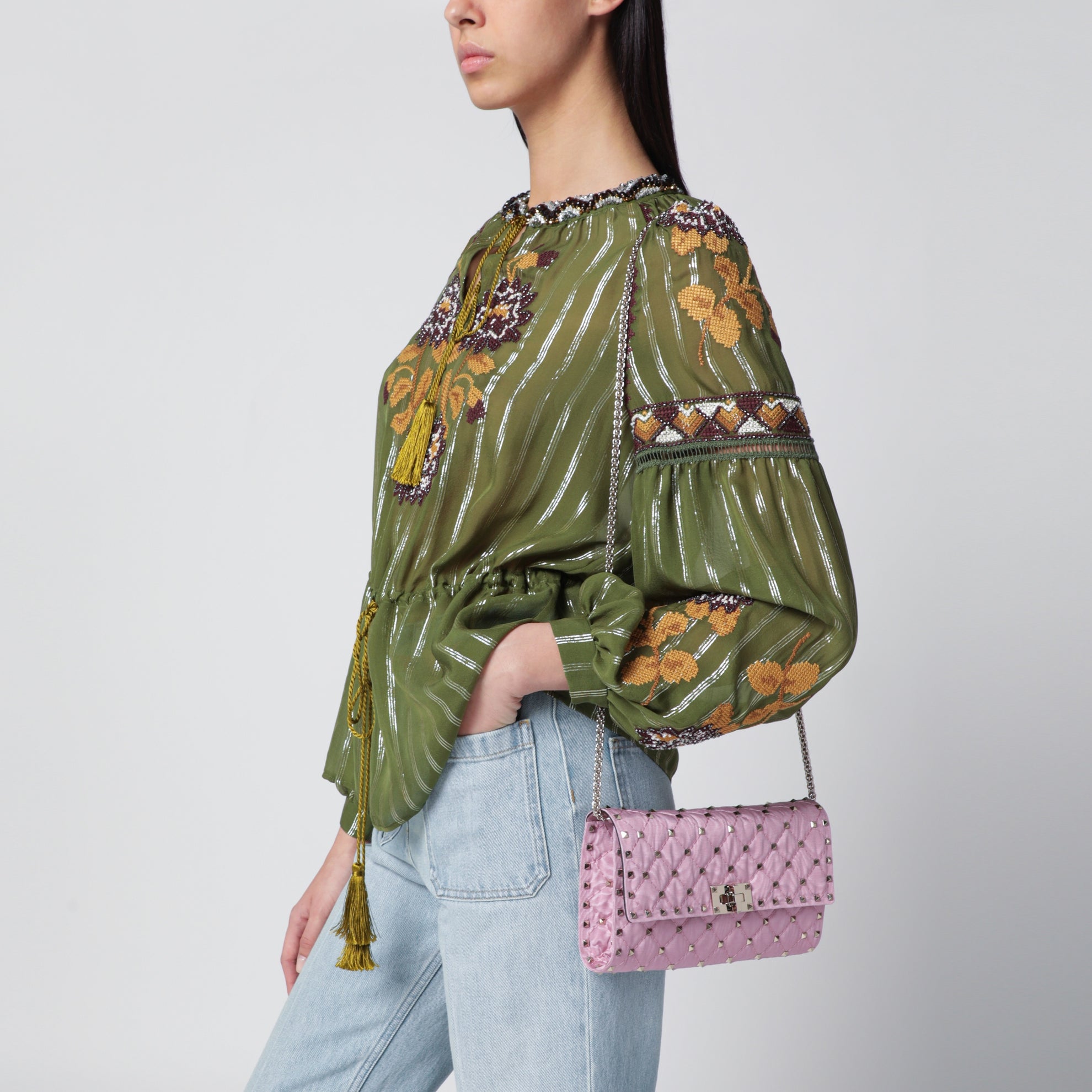 Borsa a tracolla Rockstud Spike rosa
