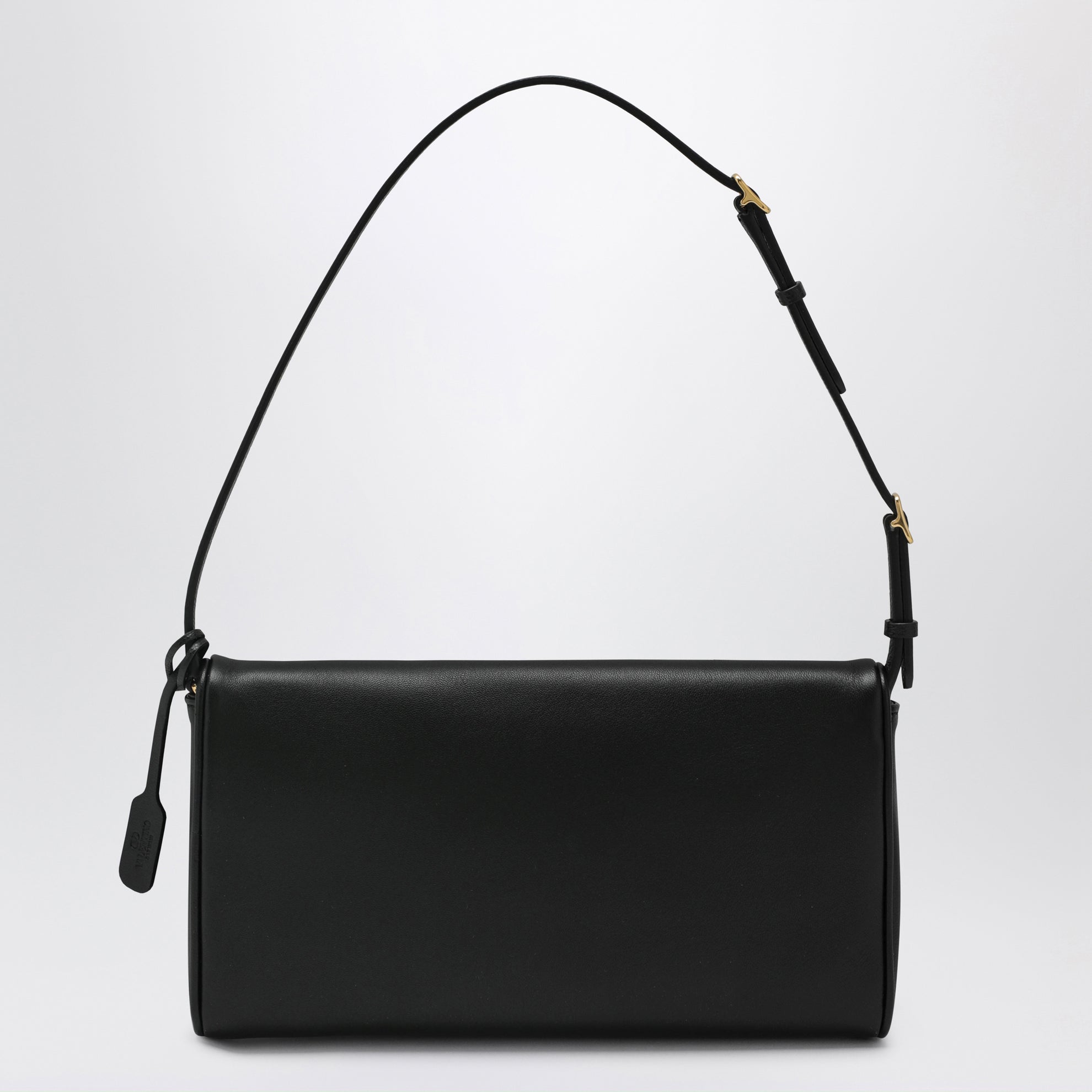 Clutch Devain con tracolla e VLogo in pelle nera