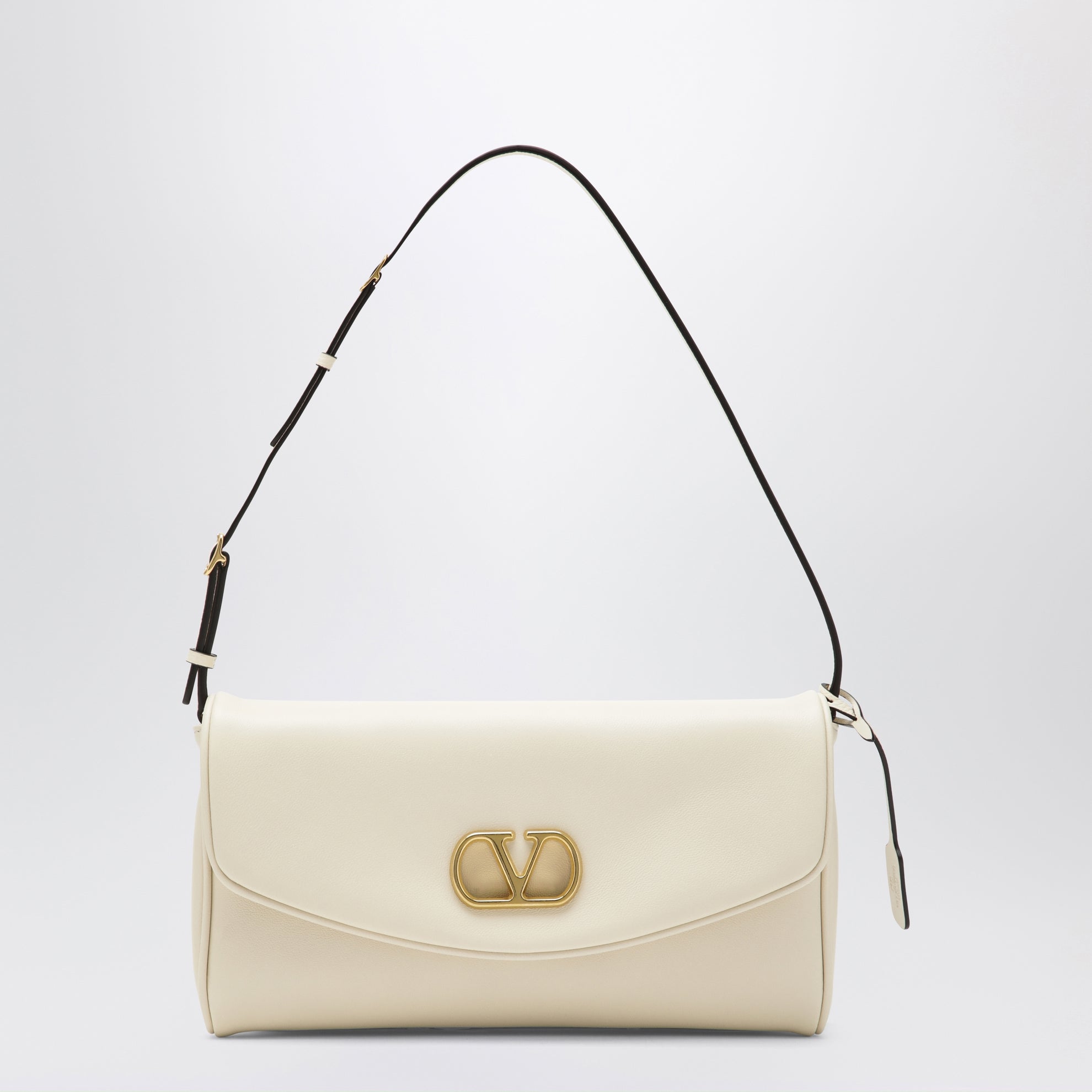 Pochette Devain en cuir coloris beurre avec VLogo
