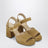 Beige Fawcette platform sandals in split leather