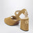 Beige Fawcette platform sandals in split leather