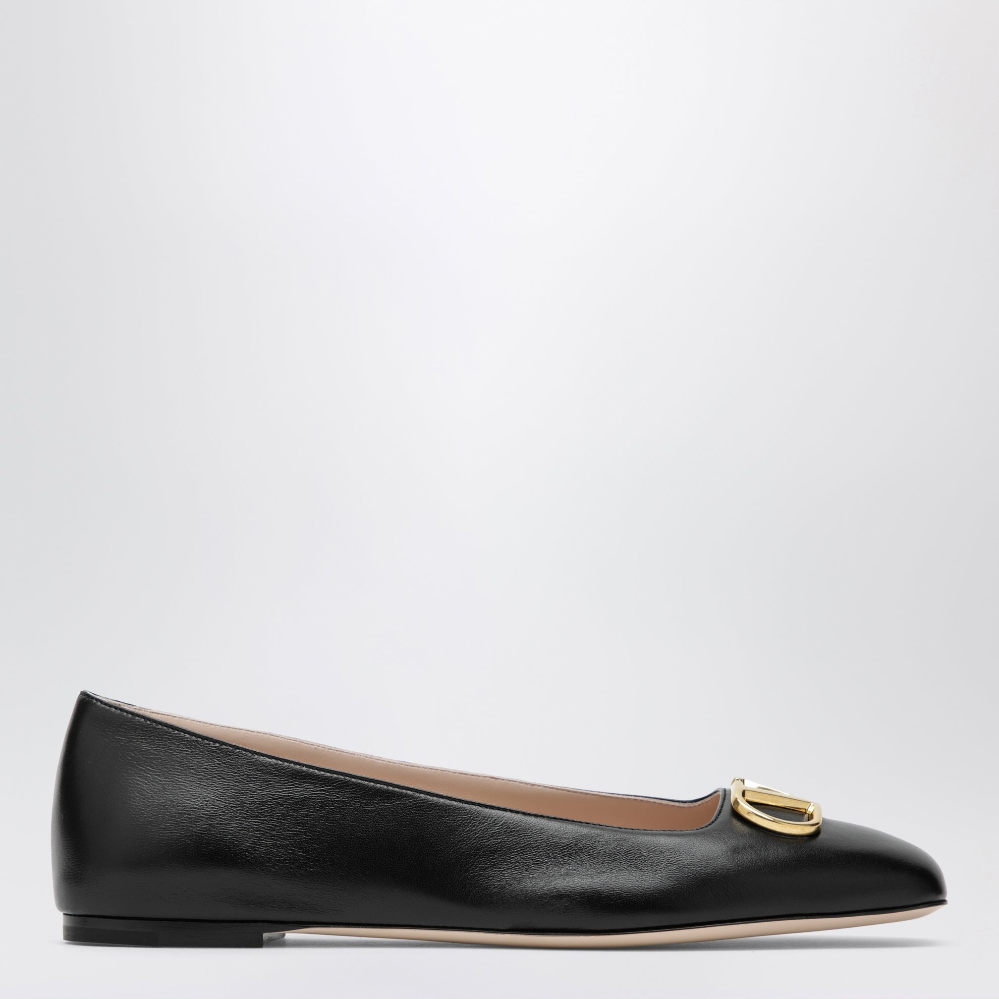 Black VLogo Signature ballerina flats in nappa leather