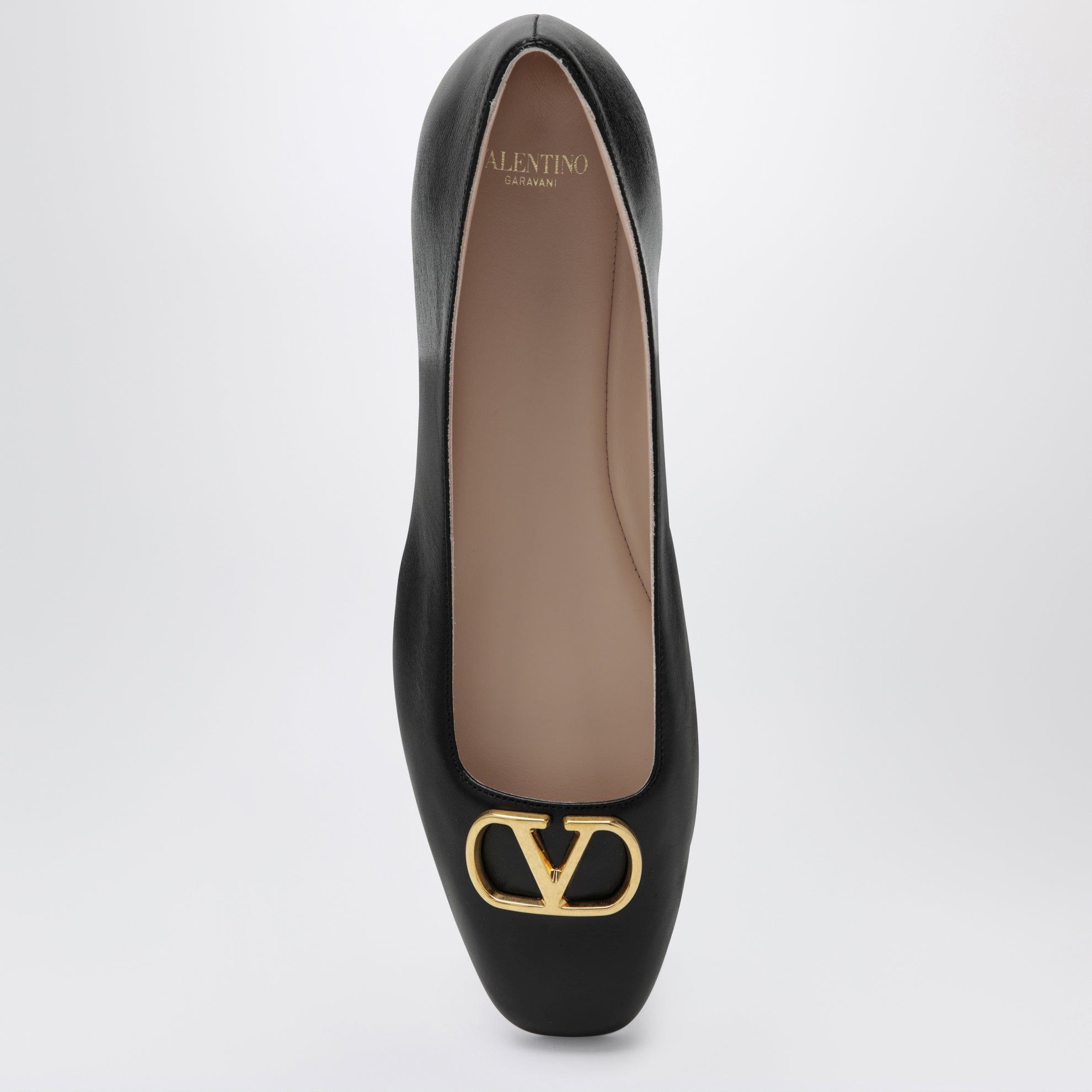 Black VLogo Signature ballerina flats in nappa leather