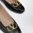 Black VLogo Signature ballerina flats in nappa leather