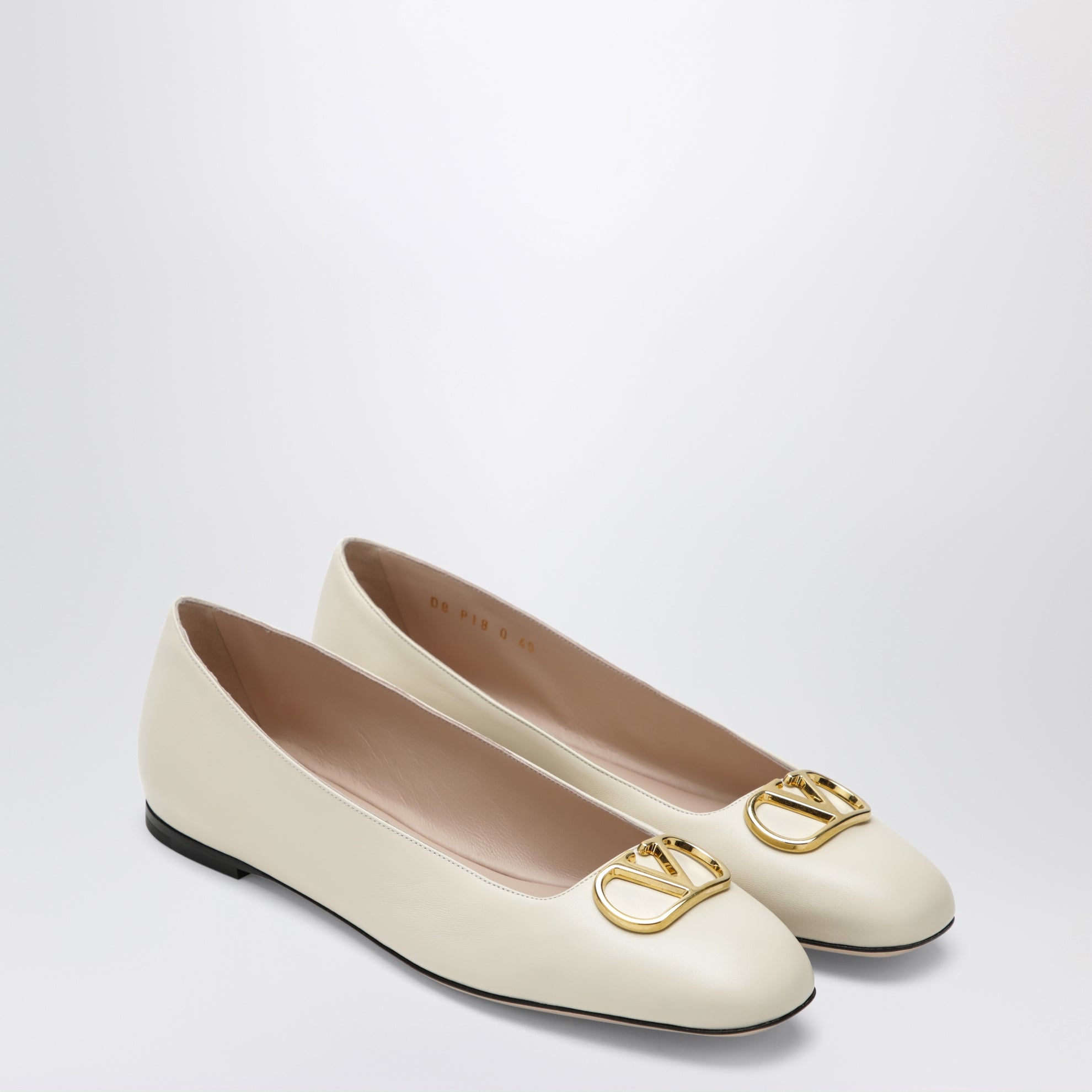 Valentino Garavani White VLogo Signature ballerina flats in nappa leather