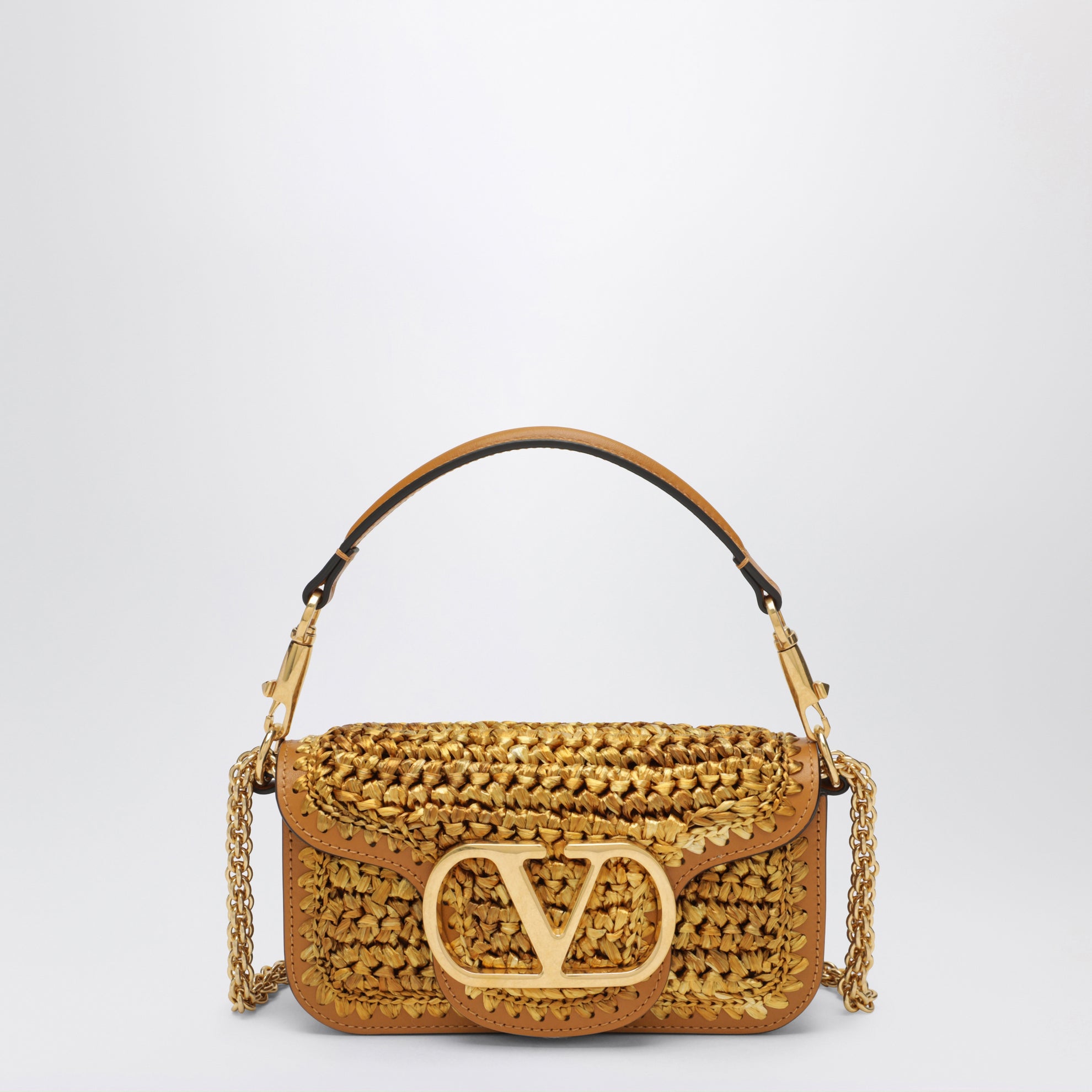 Small woven Locò bag with VLogo Signature