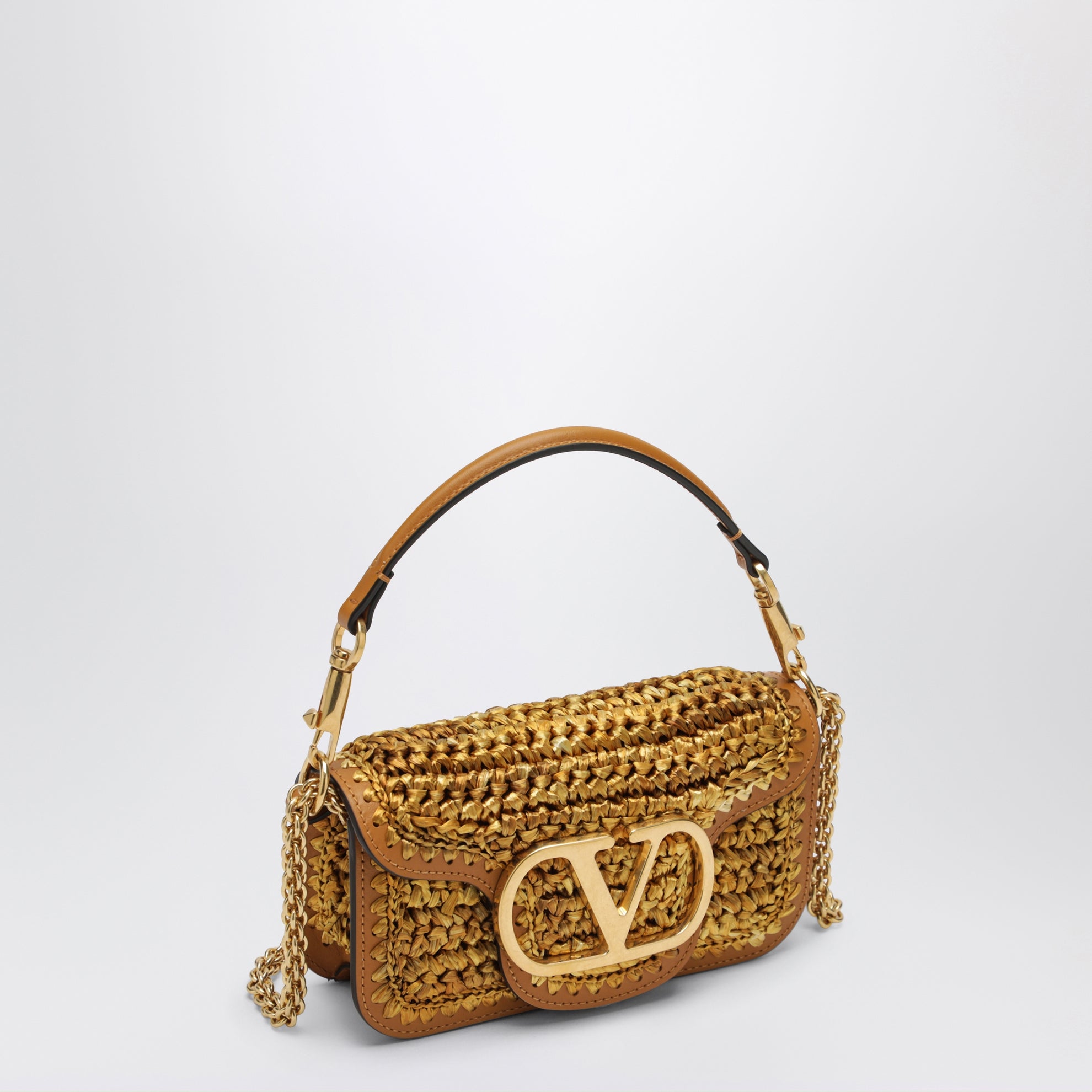 Small woven Locò bag with VLogo Signature