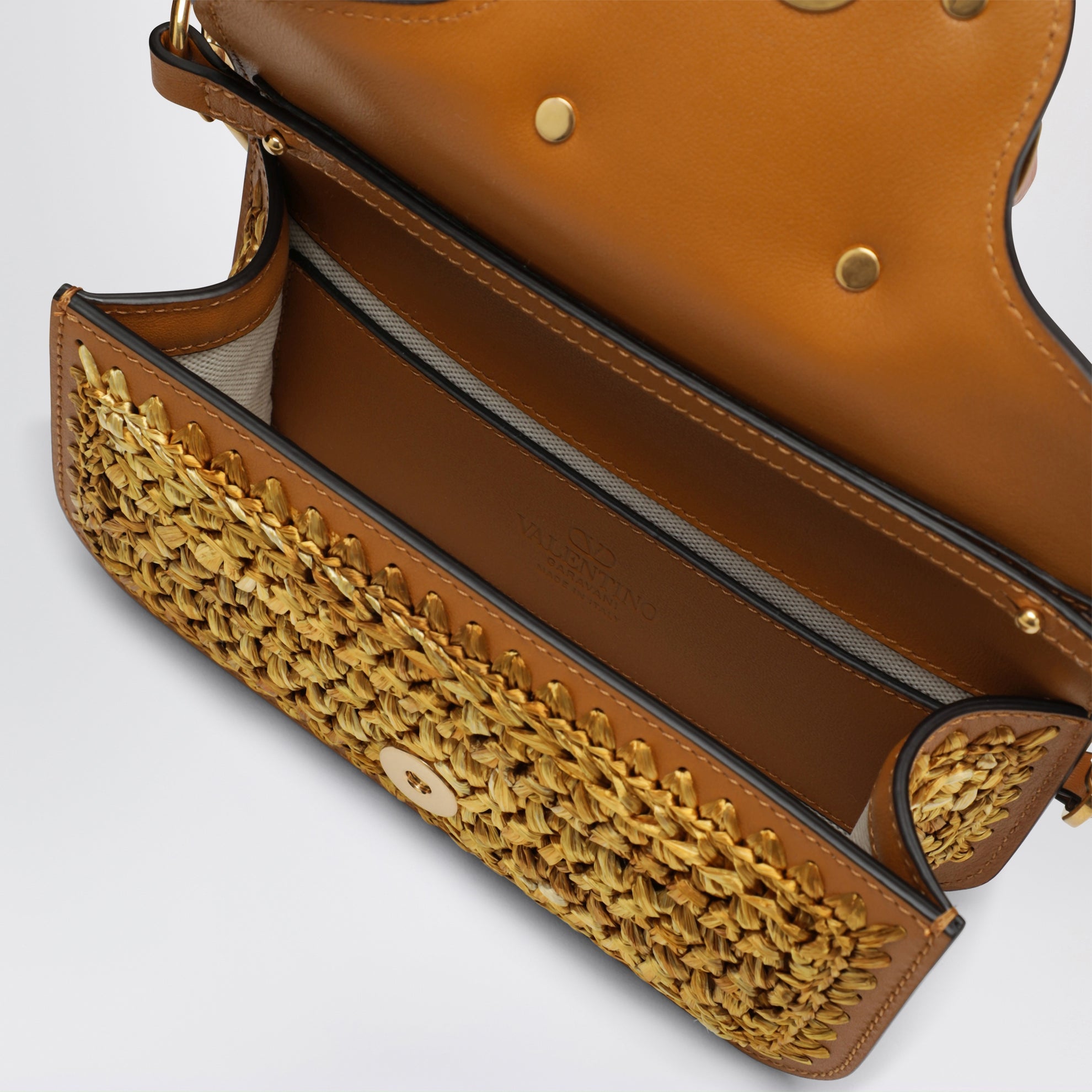 Small woven Locò bag with VLogo Signature