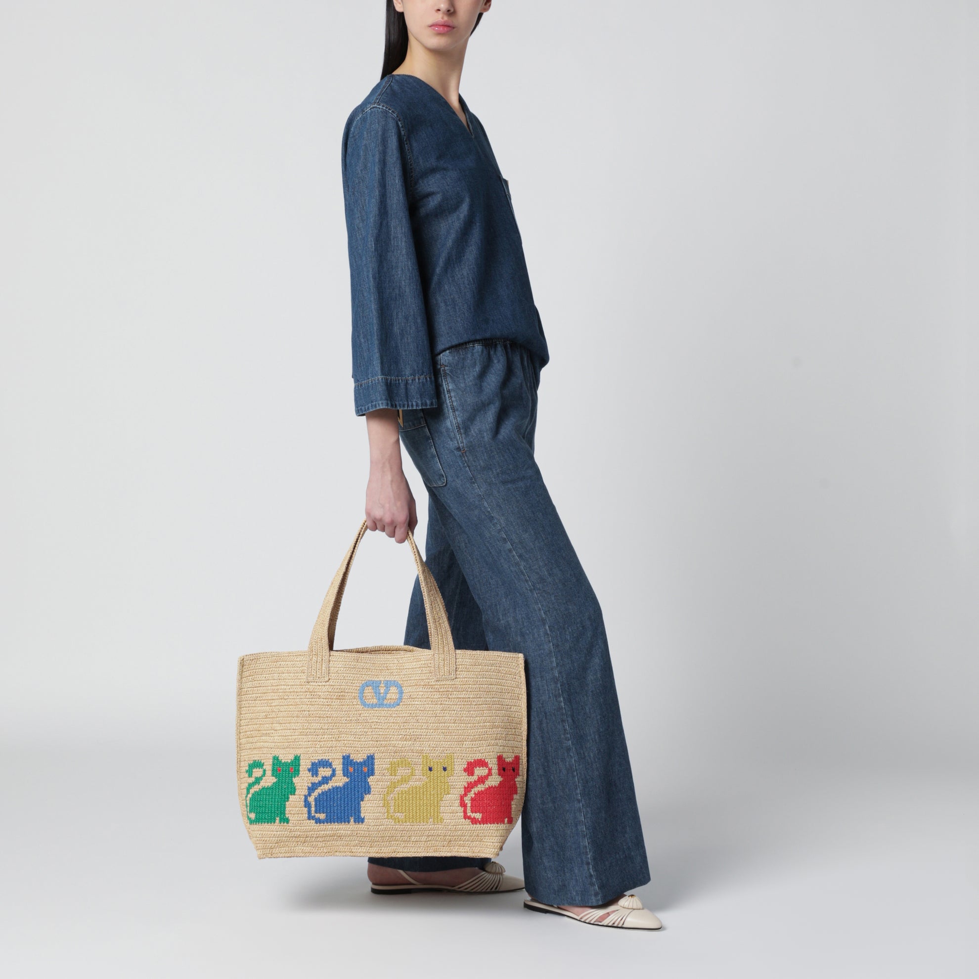 Large Raffiachat shopping bag in raffia