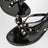 Black Rockstud Flat Sandals