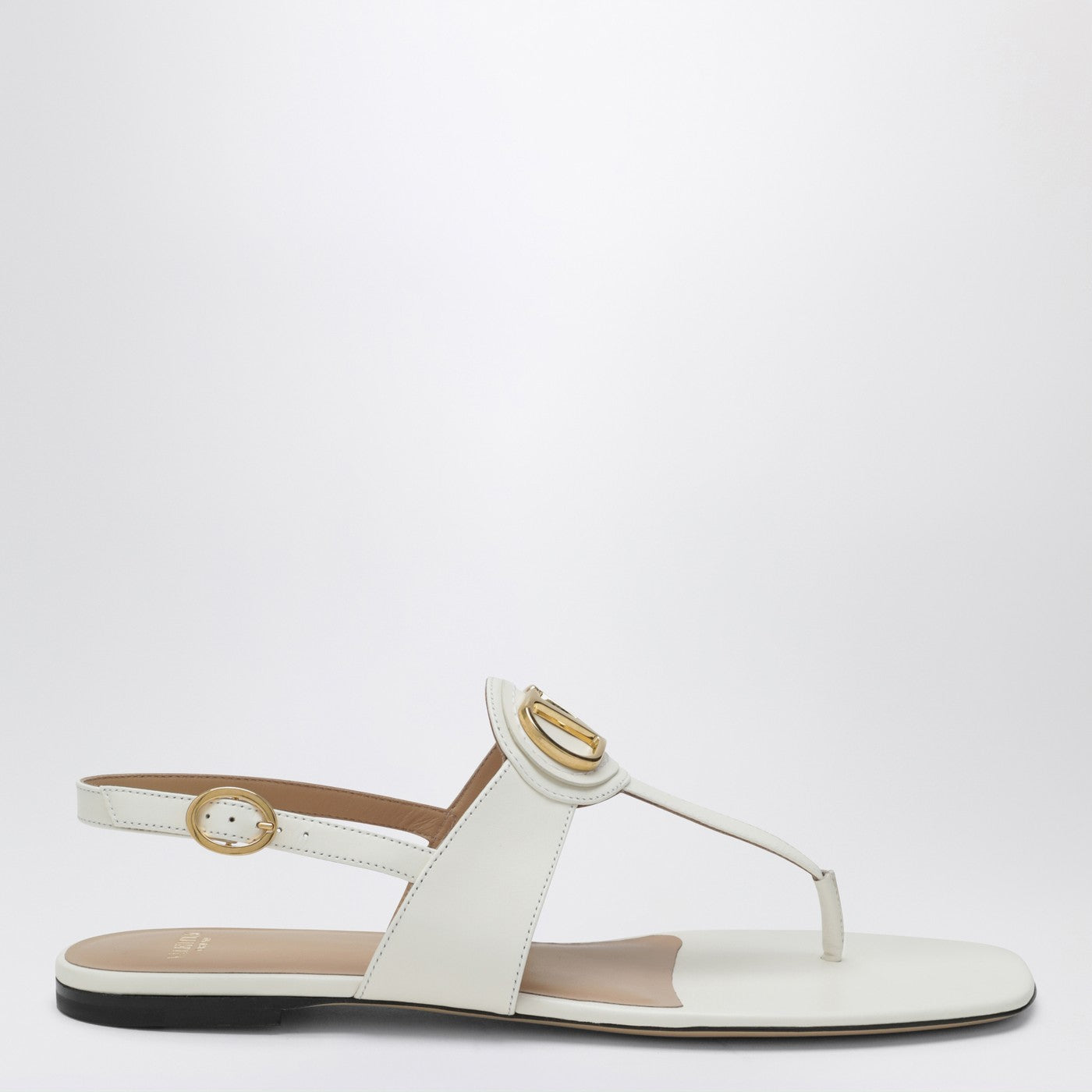 Valentino Garavani Ivory VLogo Signature Thong Sandals | TheDoubleF