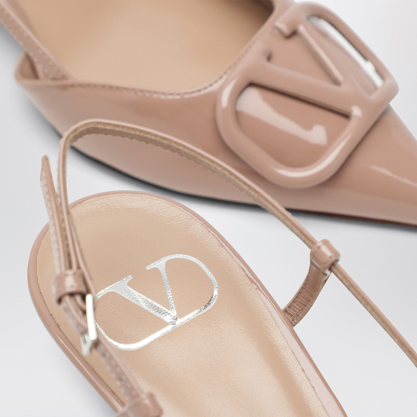 Décolleté Slingback Vlogo Signature rosa in vernice
