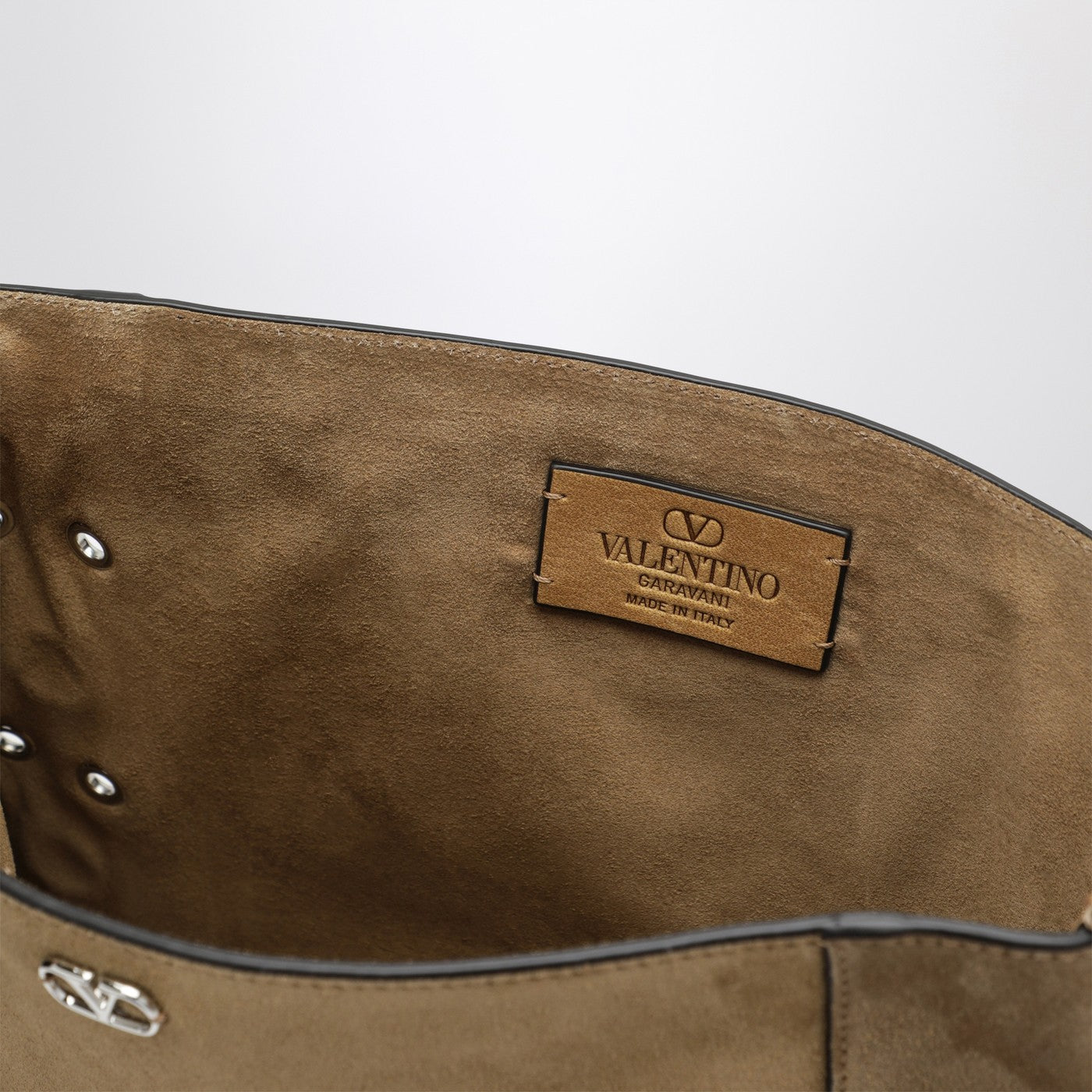 Beigefarbene Tasche Nellcôte aus Wildleder mit Fransen