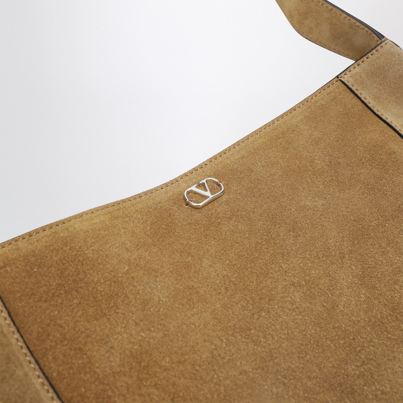 Beigefarbene Tasche Nellcôte aus Wildleder mit Fransen