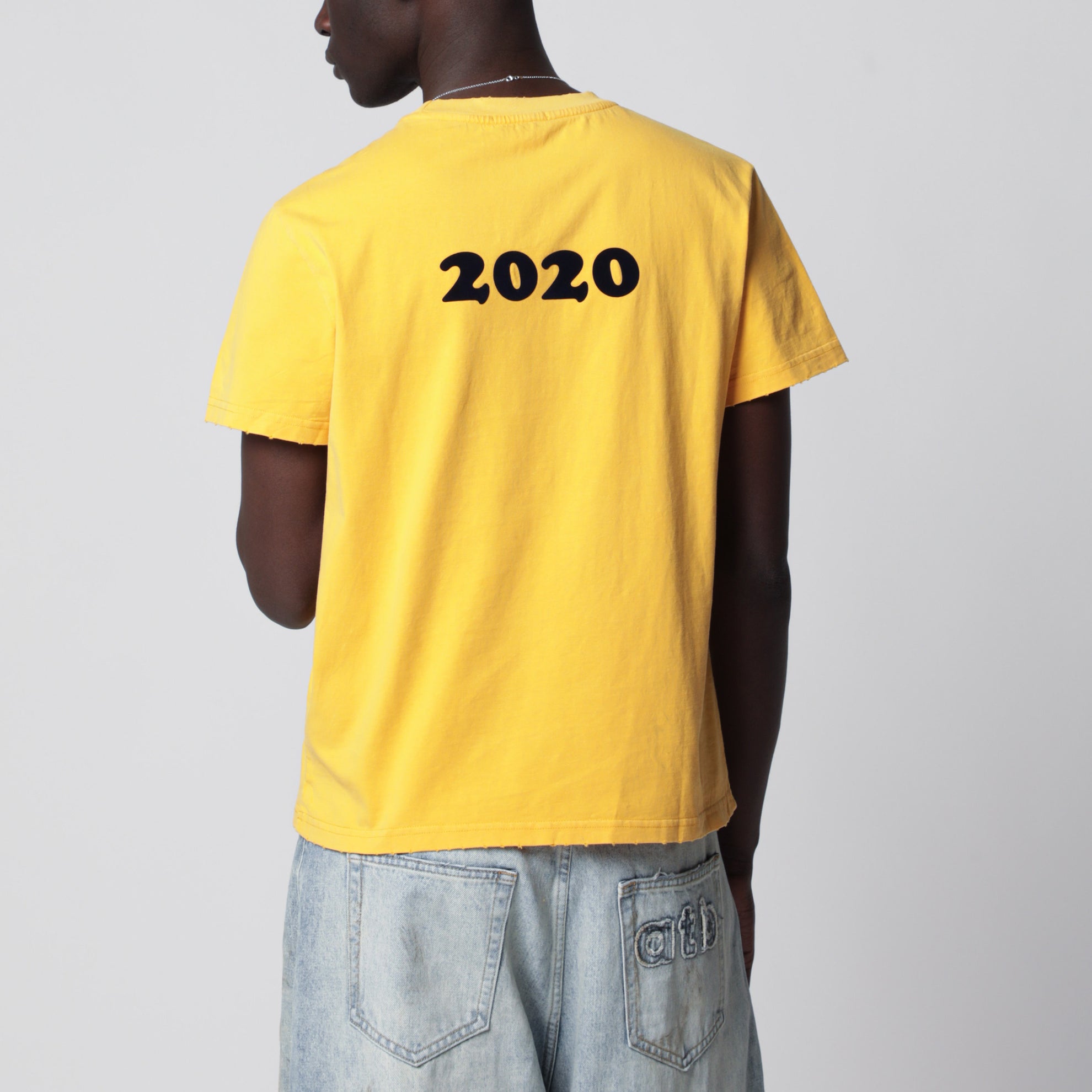 T-shirt jaune effet usé I Dropped Out For Dagger