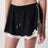 Shorts Roselight in cotone e seta nero