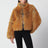 Reversible faux leather zip-up jacket