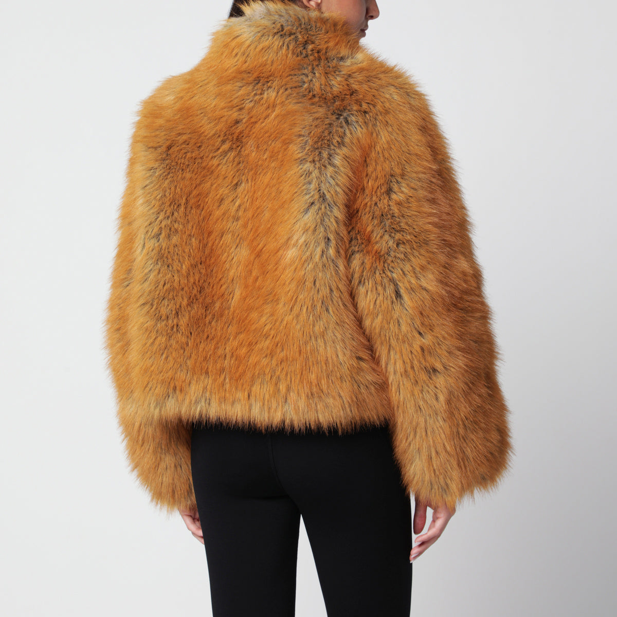 Reversible faux leather zip-up jacket