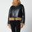 Reversible faux leather zip-up jacket