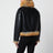 Reversible faux leather zip-up jacket