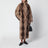 Long shaded brown faux fur coat